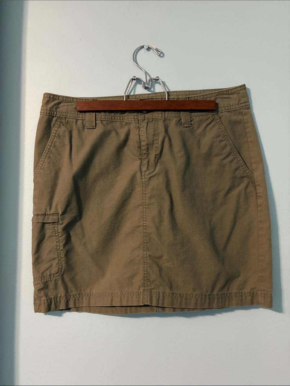 Eddie Bauer Olive Green Utility Mini Skirt